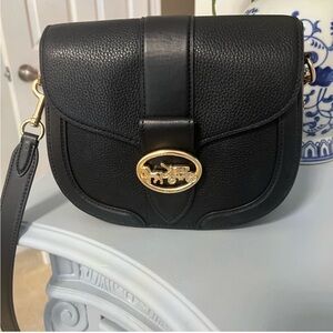 Coach Black Crossbody Bag with Gold Accent